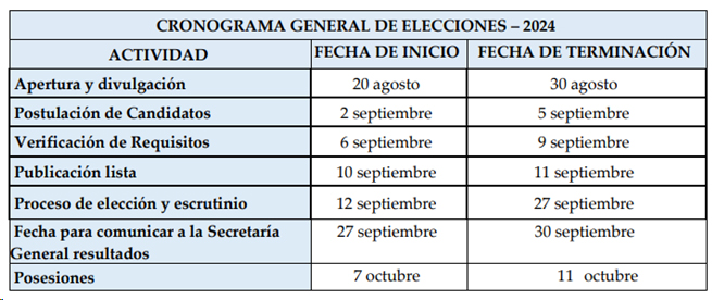 fechas postulacion representante